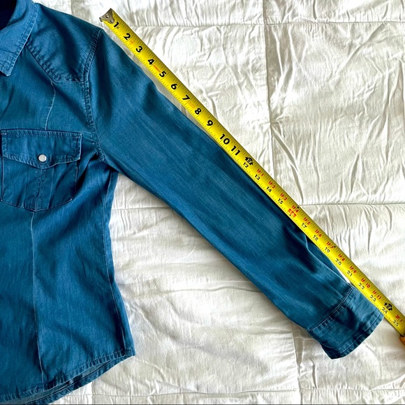 BP Denim Button-Down Long-Sleeve Shirt. Western Style. Size XS. 98% Cotton - Picture 7 of 11